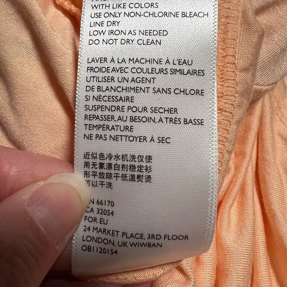 Free People Beach Wavy Baby Peach Romper Coverup Size Small Coastal Resort - Picture 9 of 9